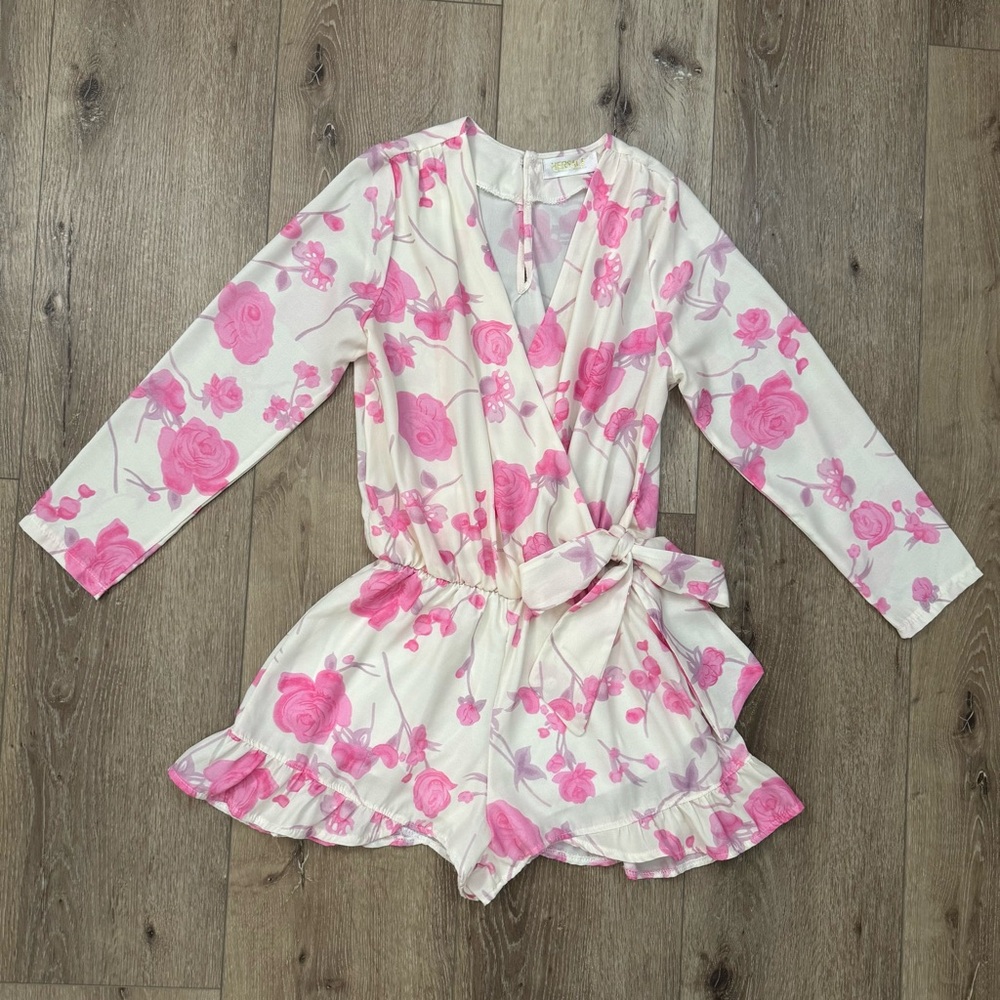NWOT Luxury HERSACE Floral Romper Lilac & Pink Size Small